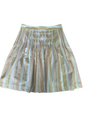 Talbots Pastel Striped A-Line Skirt With Beading Size 6 Petite